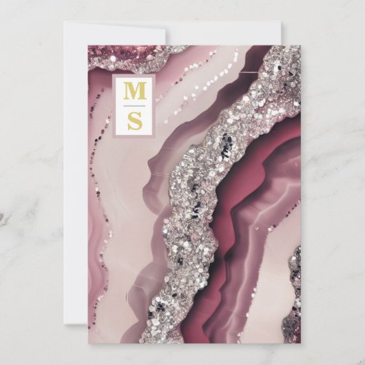 *~ Bergundy Maroon QR AR66 Agate RSVP Bruiloft Kaart (Voorkant)