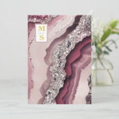 *~ Bergundy Maroon QR AR66 Agate RSVP Bruiloft Kaart (Staand voorkant)