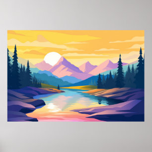 Bergvallei Landschap Natuur Poster
