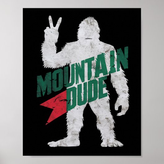 Bergvent Fun Bigfoot Sasquatch Wandelende Berg Poster (Voorkant)