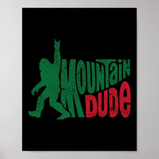 Bergventer Funny Bigfoot Sasquatch Rock On Hiki Poster (Voorkant)
