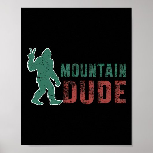 Bergventer Funny Bigfoot Sasquatch Rock On Wandela Poster (Voorkant)
