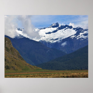 Bergvlakte van de montagekrankel poster