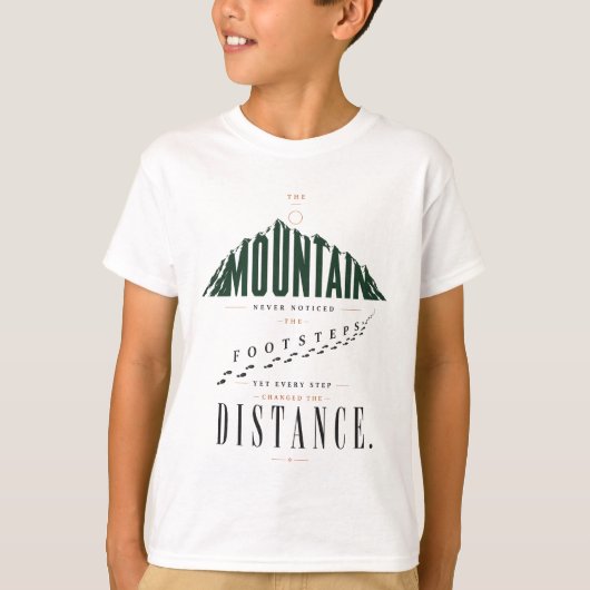 Bergvoetstappen Afstand Quote T-shirt (Voorkant)