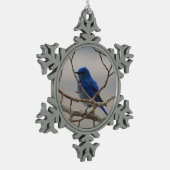 Bergvogel Tin Sneeuwvlok Ornament (Links)