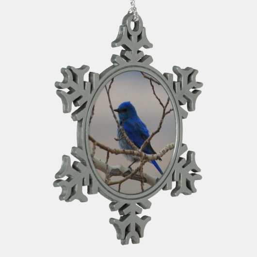Bergvogel Tin Sneeuwvlok Ornament (Links)