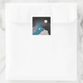Bergvogellandschap Vierkante Sticker (Tas)