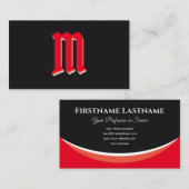 Bergvormen van peulvruchten op zwart monogram 3d-e visitekaartje (Voorkant / Achterkant)