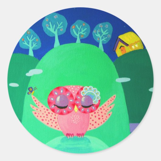 Bergwalvissen Ronde Sticker (Voorkant)