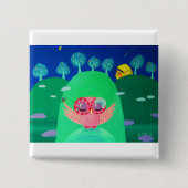 Bergwalvissen Vierkante Button 5,1 Cm (Voorkant)