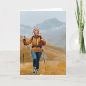 Bergwandelen in de herfst fotokaart kaart (Voorkant)
