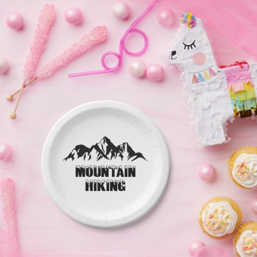 Bergwandelen Papieren Bordje (Feest)