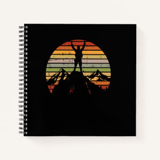 Bergwandelen Reizen Retro Wandelaar Bergbeklimmer Notitieboek