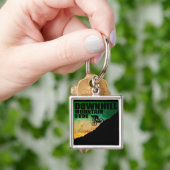 bergwandeling in bergafwaarts sleutelhanger (Hand)