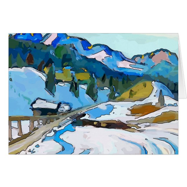 Bergweg op sneeuw (Voorkant Horizontaal)