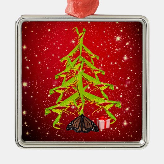 Bergweide kerstornament Red Metalen Ornament (Voorkant)