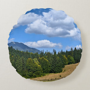 Bergweide Landschap - Wilde Natuur Roemenië Rond Kussen