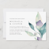 bergweide | Moderne minimalistische bloemenbruilof Kaart (Voorkant)