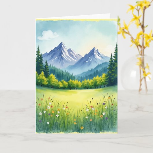Bergweide Vaderdag kaart (Gele Bloem)