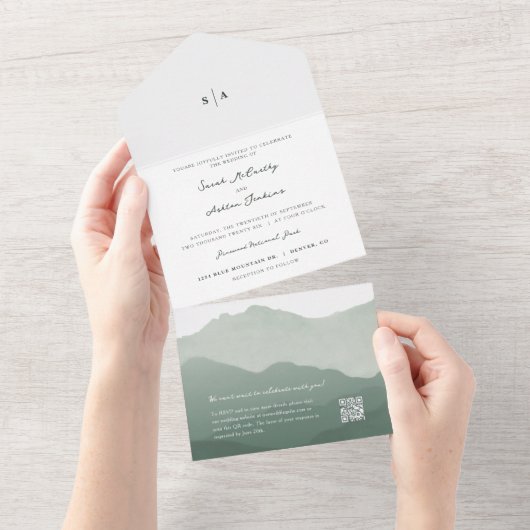 Bergweide Weddenschap All In One Uitnodiging (Afscheurbaar)