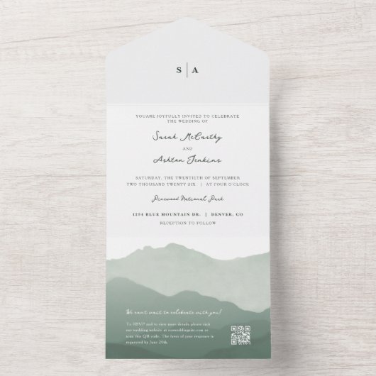 Bergweide Weddenschap All In One Uitnodiging (Binnen)