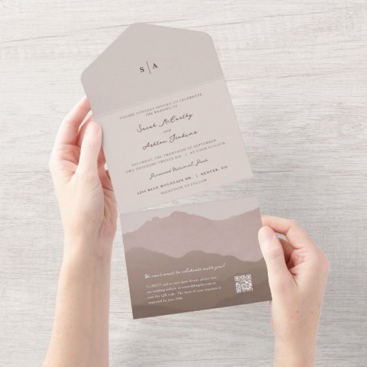 Bergweide Weddenschap All In One Uitnodiging (Afscheurbaar)