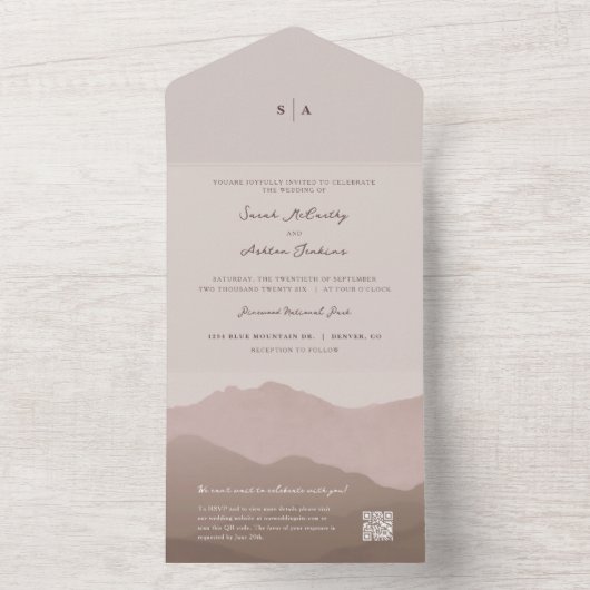 Bergweide Weddenschap All In One Uitnodiging (Binnen)