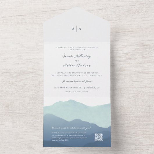 Bergweide Weddenschap All In One Uitnodiging (Binnen)