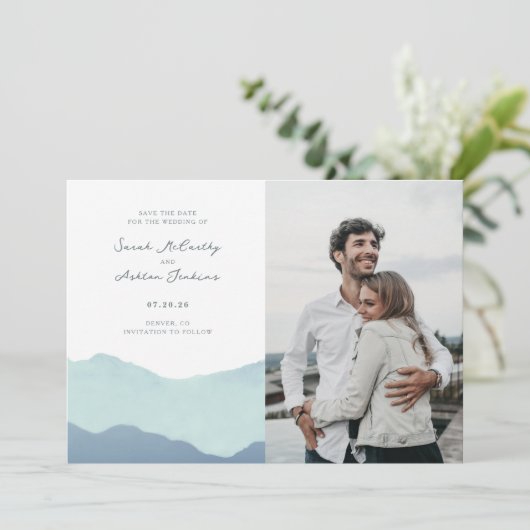 Bergweide Weddenschap Save The Date (Staand voorkant)