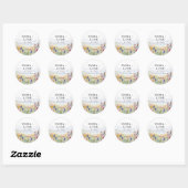 Bergweide Wilde Bloemen Aquarel Bruiloft Ronde Sticker (Vel)