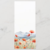 Bergweide Zomer Papavers Romantisch Huwelijk Menu (Achterkant)
