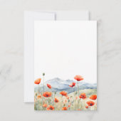 Bergweide Zomer Papavers Romantisch Huwelijk Save The Date (Achterkant)