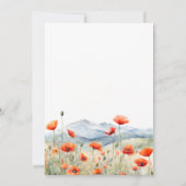 Bergweide Zomerpapavers Romantische Bruiloft Kaart (Achterkant)
