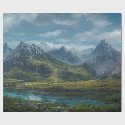 Bergweiden Cadeaupapier (Vlak)