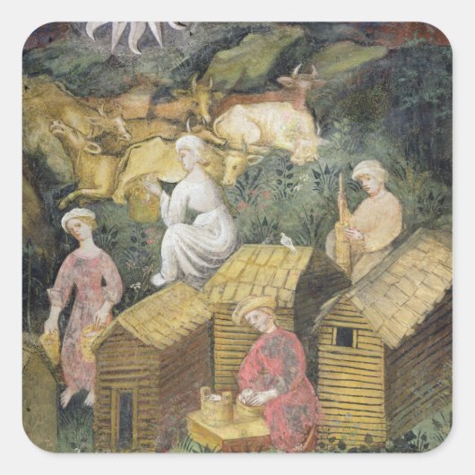 Bergweiden Vierkante Sticker (Voorkant)