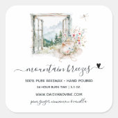 bergwind | Handgemaakte zelfgemaakte kaars Vierkante Sticker (Voorkant)