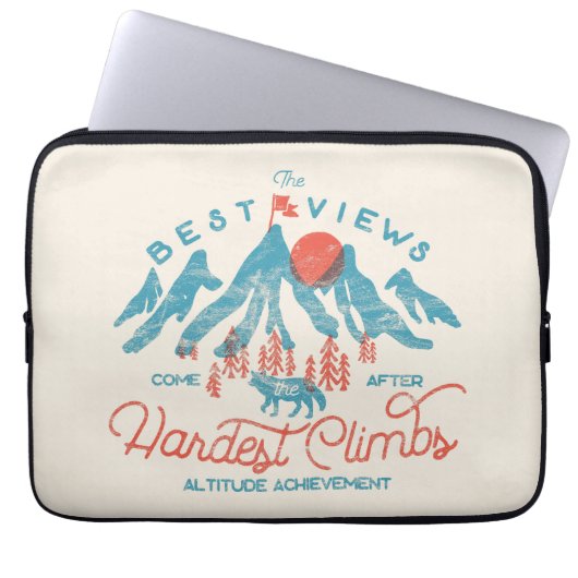 bergwolf klimmen wandelen buiten laptop sleeve (Voorkant)