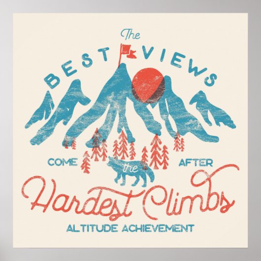  bergwolf klimmen wandelen buiten poster (Voorkant)