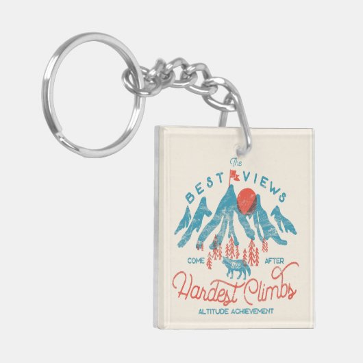  bergwolf klimmen wandelen buiten sleutelhanger (Voorkant Links)