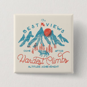  bergwolf klimmen wandelen buiten vierkante button 5,1 cm