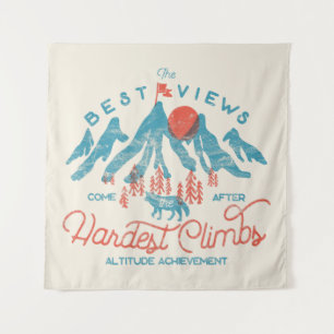 bergwolf klimmen wandelen buiten wandkleed