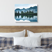 Bergwoud reflectie canvas afdruk (Insitu (Slaapkamer))
