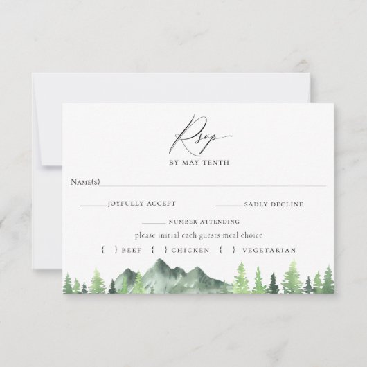 Bergwoud RSVP met vleeskeuzekaart (Voorkant)