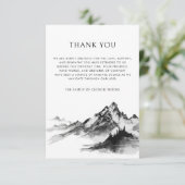 Bergwoud Zwart Begrafenis Sympathie Memorial Bedankkaart (Staand voorkant)