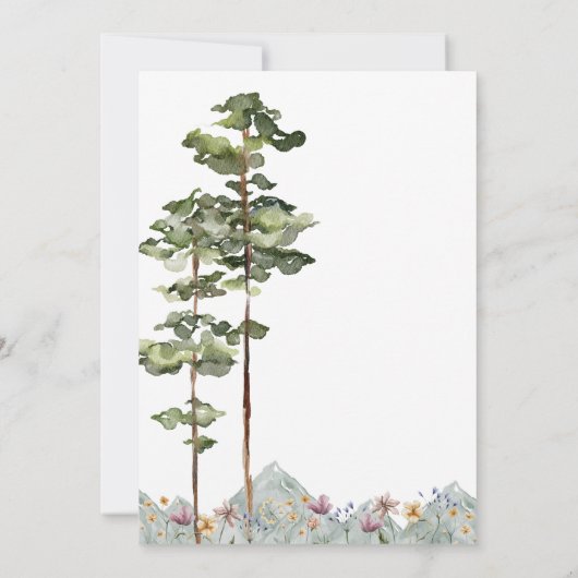 Bergwoudbruiloft Kaart (Achterkant)