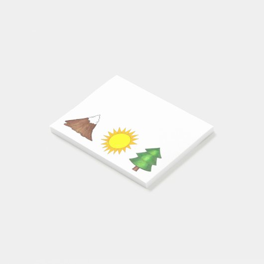 Bergzonneboomkamperen klimmen na de bevalling post-it® notes (Schuin)