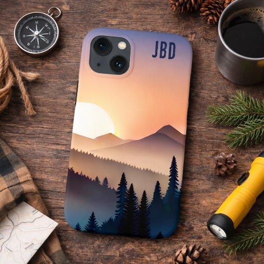 Bergzonneopgang met Monogram Case-Mate iPhone Case