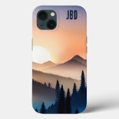 Bergzonneopgang met Monogram Case-Mate iPhone Case (Achterkant)