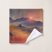 Bergzonsondergang bad handdoek (Wasdoekje)