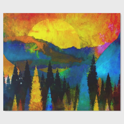 Bergzonsondergang Cadeaupapier (Vlak)